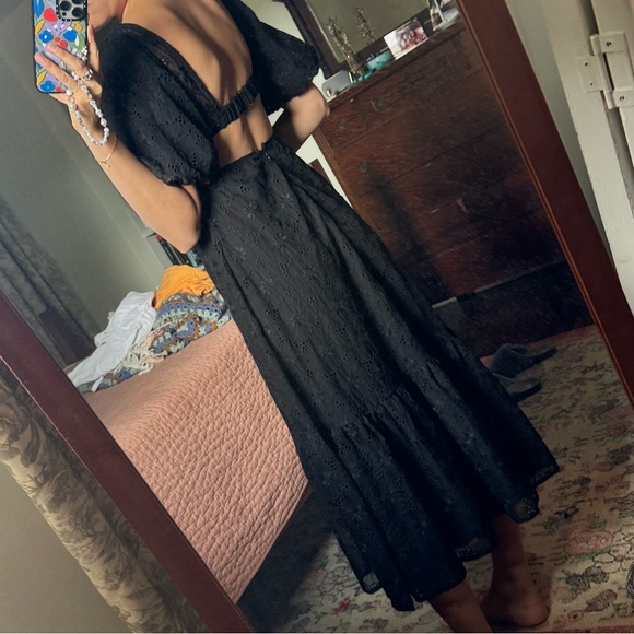 Astr Jaxine Eyelet Midi Dress - Picture 2 of 6